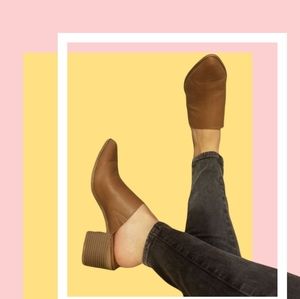 MADDEN GIRL Tan Style Mules Joliee 6.5